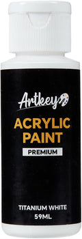 Artkey White Acrylic Paint - 2oz/59ml Acrylic Paints Professional Artists Painting Kit for Canvases Fabric Rock Leather Easter Egg Wood Ceramic Glass Art Craft Painting
