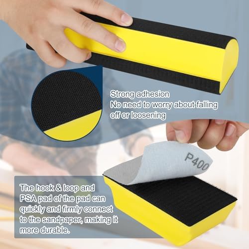 Werhoo 9Pcs Hand Sanding Block Set with 20 Sandpaper