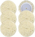 6 PCS Wool Buffing Polishing Pads - 7 Inch Natural Wool Cutting Pads with Hook and Loop Backing Compound & Polishing for Automotive Car Boats Glass Furniture Repair
