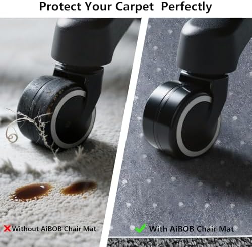AiBOB Office Chair Mat for Carpet, 36" x 48" Clear Design for Gaming