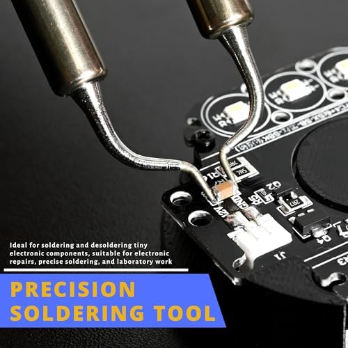 YIHUA 938D Mini Tweezers, 110V Hot Tweezers Soldering SMT for Soldering Desoldering, Portable Soldering Iron Station Kit, LED Display, Auto-off Function, ℃ / ℉