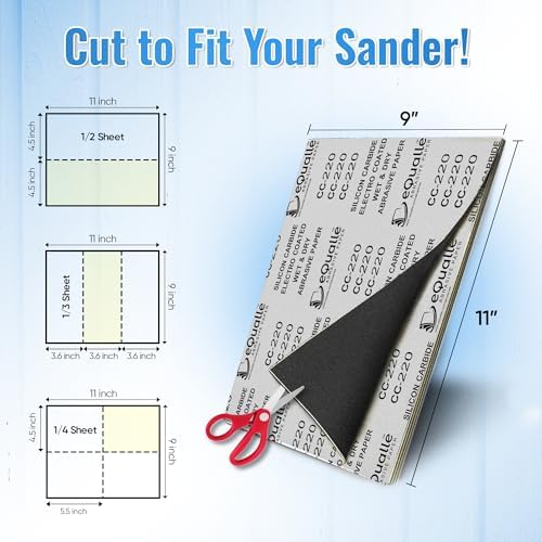 Sandpaper Grit 1000, 9x11 inch, 50 Sheets