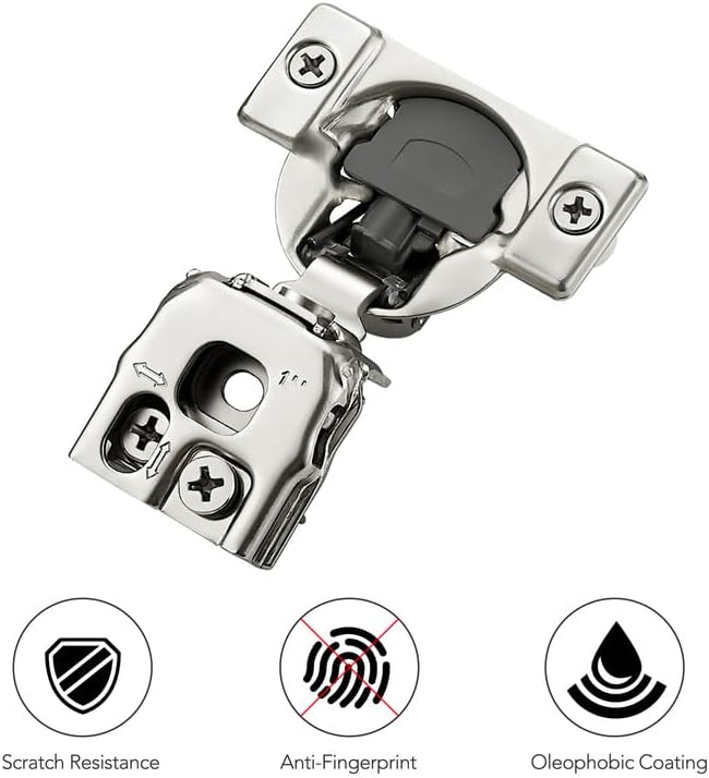 Ravinte 10 Pack 5 Pair 1 inch Overlay Soft Close Kitchen Cabinet Hinges Stainless Steel Adjustable Kitchen Hinges Satin Nickel Cabinet Hardware