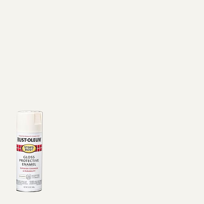 Rust-Oleum 7789830-6PK Stops Rust Spray Paint, 12 oz, Gloss Canvas White, 6 Pack