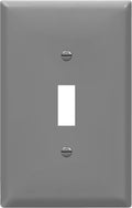 ENERLITES Toggle Light Switch Wall Plate, Gloss Finish, Mid-Size Single Gang 4.88" x 3.11", Unbreakable Polycarbonate Thermoplastic, UL Listed, 8811M-GY, Gray