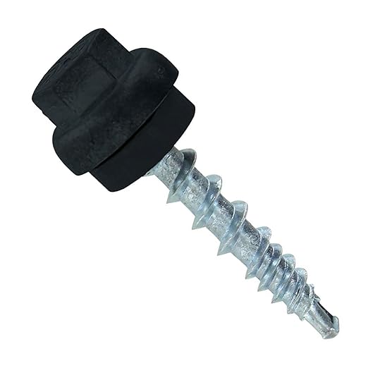 Fasteners Plus ST Fastening ZXL Woodbinder Metal-to-Wood #10 x 1 Black Screws with EPDM Rubber Washer, 250-Count - Designed for Metal Roofing and Siding Panels