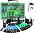 41-Piece Magnetic Nut Driver Set for Impact Drill Metric & SAE, Impact Socket Adapter, 2-IN-1 Ratchet Handle, Wing Nut Driver, Universal Socket, 1/4'' Quick-change Bit Holder