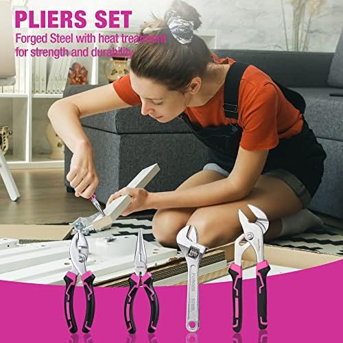 ValueMax 237 PCS Pink Home Tool Kit with Cordless Lithium-ion Drill