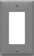 ENERLITES Decorator Light Switch or Receptacle Outlet Wall Plate, Gloss Finish, Size 1-Gang 4.50" x 2.76", Unbreakable Polycarbonate Thermoplastic, UL Listed, 8831-GY, Gray
