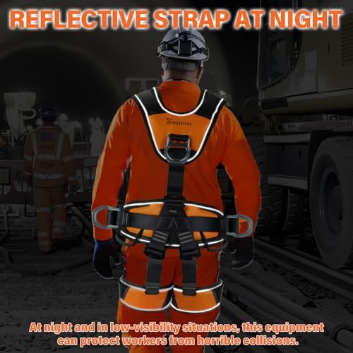 TRSMIMA Safety Harness Fall Protection - Roofing Full Body Climbing Harness