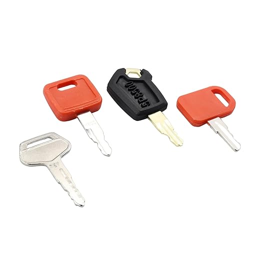 4 PCS Heavy Equipment Ignition Key Compatible with Komatsu Replace John Deere for Hitachi Cat Replace AT195302 H800 5P8500 787