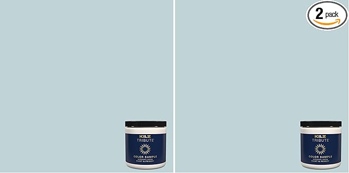 KILZ TRIBUTE Paint & Primer, Interior, Color Sample, Almost Aqua, 8 Ounces (Pack of 2)