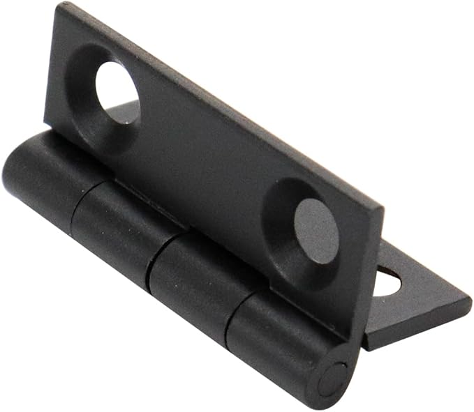 Mcredy Black Door Hinges 1 Inch Brass Small Butt Hinges Gate Hinge with Screws for Wooden Box Living Room Kitchen Office, 2 Pack