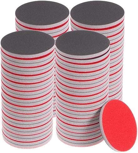 uxcell 100pcs 1200 Grit Sanding Sponge 3 Inch Hook and Loop Sponge Sanding Disc Wet/Dry for Car Wood Drywall Metal