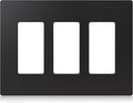 ELEGRP 3-Gang Screwless Decorative Wall Plates, Mid-Size Unbreakable Thermoplastic Faceplate Cover for Decorator Receptacle Outlet Switch, UL Listed (1 Pack, Matte Black)