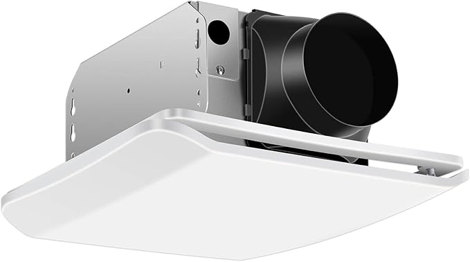 JOEAONZ Bathroom Exhaust Fan Ceiling Mount 110CFM, Quiet Ventilation Fan 1.5 Sones with Hidden Grille Cover & Metal Motor, 4-inch Duct Household Extractor, Ideal for Bathroom Remodeling (White)