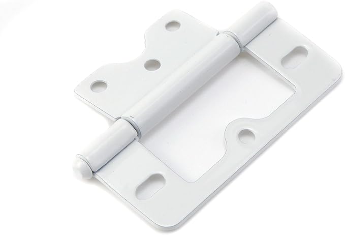 Wealrit 6 pcs White Non-Mortise Hinges Door Hinges 3 Inch Length Heavy Duty Door Hinges Bifold Butt Hinges with Screws