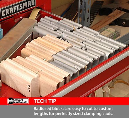 StewMac 8"-Long Wooden Radius Sanding Block, 12" Radius