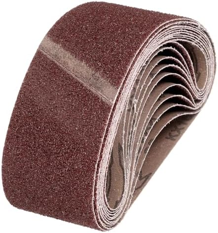 HARFINGTON 3 x 21 Inch Sanding Belts, 10 Pcs 36 Grits Aluminum Oxide