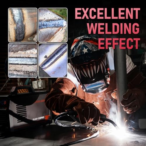 YESWELDER 135A Flux Core MIG Welder FLUX-135PRO with LYG-L600A Helmet
