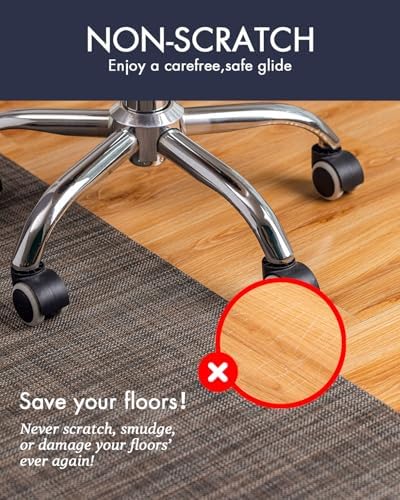 Baroyal Office Chair Mat for Hardwood Floor Under Desk Computer Rolling Chair Mat for Wood/Tile Floor Non-Slip Heavy Duty Desk Rug PVC Plastic Hard Floor Protector 36" x 48" (Dark Walnut)