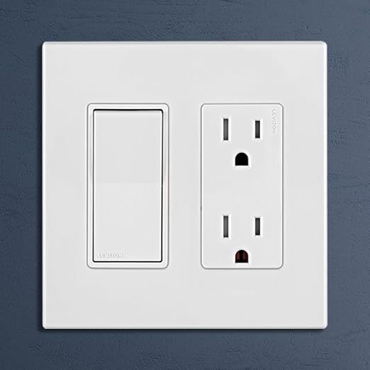 Leviton Lever Edge 15 Amp 3-Way Rocker Switch, E5603-MW, White | (Pack of 40)