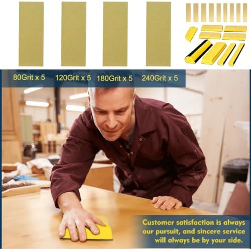 Werhoo 9Pcs Hand Sanding Block Set with 20 Sandpaper