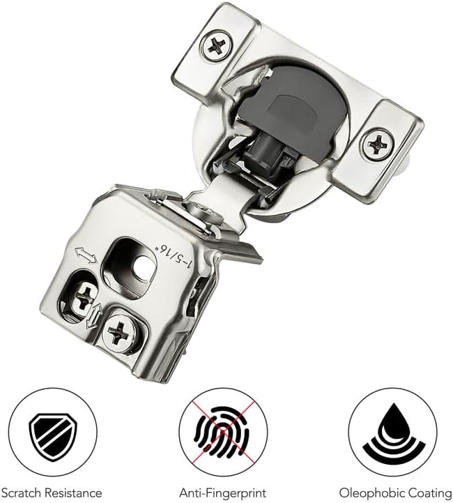 Ravinte 2 Pack 1 Pair 1-5/16 inch Overlay Soft Close Kitchen Cabinet Hinges Stainless Steel Adjustable Kitchen Hinges Satin Nickel Cabinet Hardware