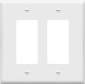 ENERLITES Decorator Light Switch or Receptacle Outlet Wall Plate, Mid-Size 2-Gang 4.88" x 4.92", Polycarbonate Thermoplastic, UL Listed, 8832M-W, White