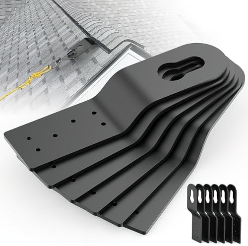 12 Pack Permanent Roof Safety Anchors for Fall Protection, Black