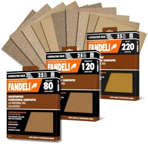Multipurpose Sanding Sheets Assorted Grits: (25) 80, (25) 12, and (25) 220. 75PK..
