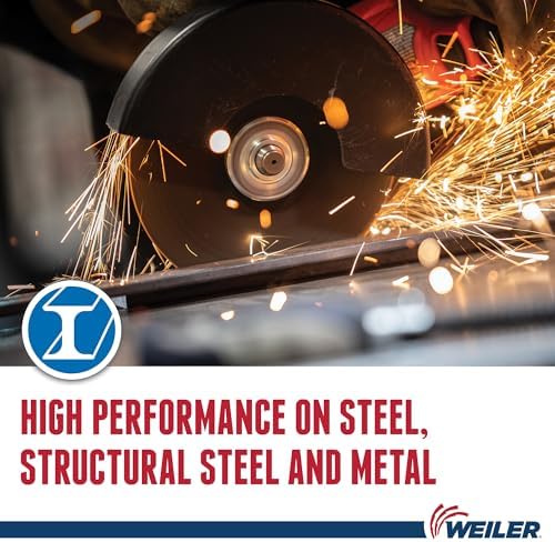Weiler 58031 5 Inch Cutting Wheel, Tiger Zirc Steel/Metal Fast Cut & Long Life High Performance Cutting, .045" Z60T Type 27 5/8"-11 Hub, Pack of 10