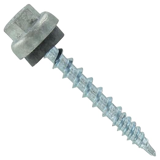 ST Fastening Micro-Bit ZXL WoodBinder Metal to Wood #10 x 1 1/2" Galvanized Screws with EPDM Rubber Washer, 250-Count - Designed for Metal Roofing and Siding Panels