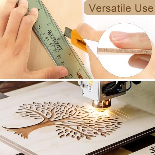 30PCS Basswood Sheets 12 x 12 x 1/8in, 3mm Basswood for Laser Cutting, Unfinished Plywood for Laser Engraving Wood Burning Models Painting DIY Crafts