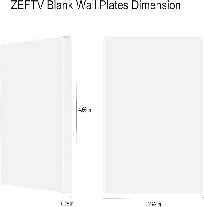 ZEFTV Screwless Blank Wall Plates 1-Gang Blank Switch Outlet Electrical Cover Plate Unbreakable Thermoplastic Faceplate for Decorative Receptacle Outlet Switch, White (4 Pack)