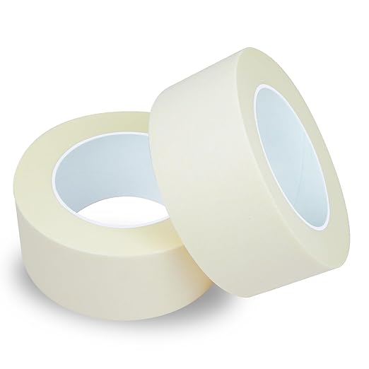 TOTDTDA Masking Tape 2 Inch, 2 Packs White Masking Tape Bulk for General Purpose Use, 2 Inches X 55 Yards X 2 Rolls, 110 Total Yards