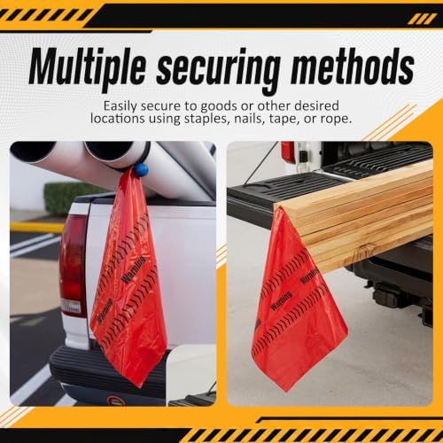 500 Pcs 12 x 12 in Red Lumber Flags, Text