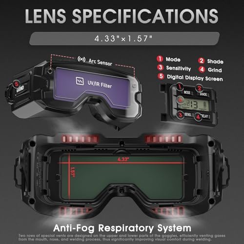 YESWELDER Welding Goggles Kit with LED Light, True Color Shade