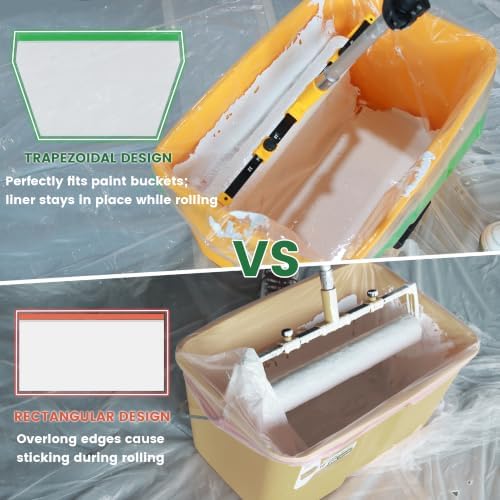 VOOMEY 18 Inch Paint Buckets Liners, Disposable Paint Tray Liner, 6 Pack