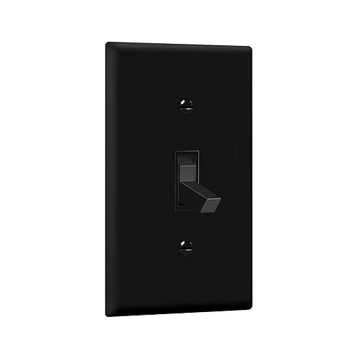 ENERLITES 4-Way Toggle Light Switch with Wall Plate, Four Way, Side Wiring, Copper Wire Only, Grounding Screw, Residential Grade, 15A 125VAC 60Hz, UL Listed, 84150-BKWP, Black