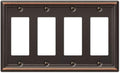 Amerelle 149R4DB Chelsea Wallplate, 4 Rocker, Steel, Aged Bronze, 1-Pack
