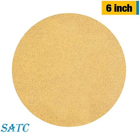 S SATC 100 PCS PSA Sanding Discs 6 Inch Adhesive Backed Sandpaper 180 Grit Sander Attachment for Drill Self Stick Aluminum Oxide Round Automotive Sandpaper with Sticky Back
