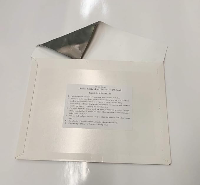 A.A Stick N Repair Cracked Bathtub, Pool Liner, Roof, Skylight, Vinyl Skirting, Siding Repair Kit (White)