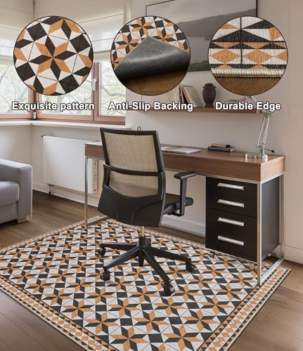 chakme Office Chair Mat for Hardwood Floor, 72"x48" Easy Glide Computer Desk Mat Protector for Rolling Chair Under Desk Rug Nonslip Backing, Machine Wash, (Plaid)