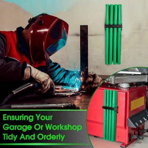 DoubleFill 9 Pcs Welding Rod Storage Set 8 Slot Tig Welding Filler Rod Holder with 8 Pcs 40 Inch Tungsten Electrode Storage Tubes Wall Mount Organizer Welder Tools Supplies