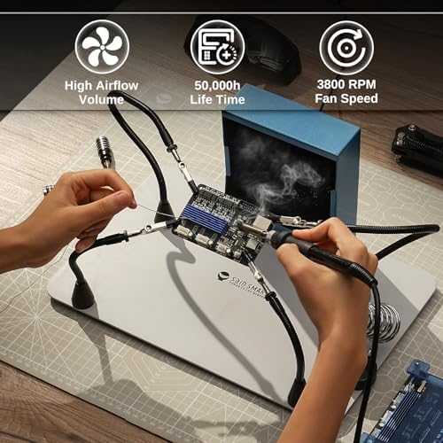 SainSmart Magnetic Helping Hands Soldering & Solder Fume Extractor Combo