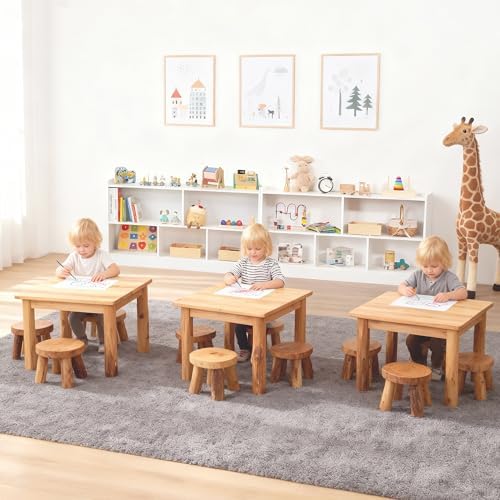 Leeshyah White Montessori Toy Shelf for Kids, 5-Section Storage Organizer