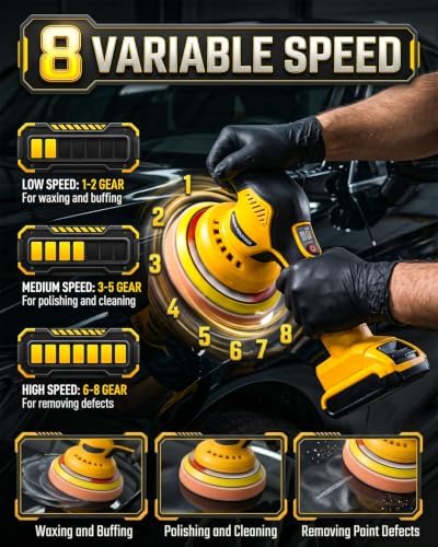 Cordless Car Buffer Polisher Compatible with Dewalt 20V Battery, Tool Only
