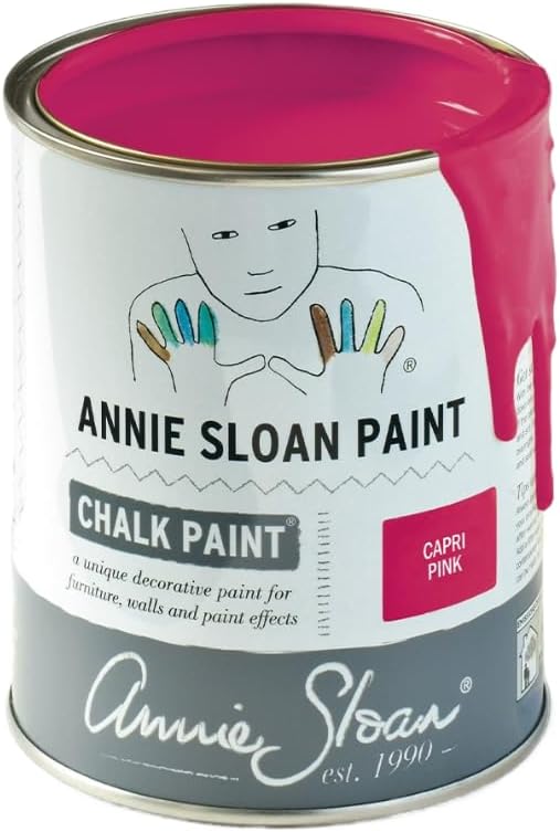 Annie Sloan Chalk Paint® (Capri Pink, 1 Litre/33.8 Fl Oz) a unique decorative paint for furniture, cabinets and home décor with no sanding or priming