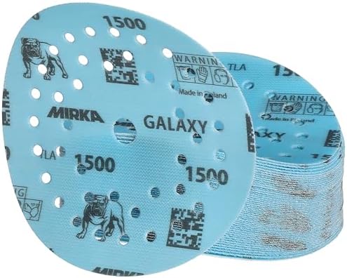 Mirka Galaxy Multifit 5'' Ceramic Sandpaper, 1500 Grit Hook & Loop 50 Pack